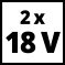 2x 18V 5,2Ah PXC-Twinpack, Battery, - 2