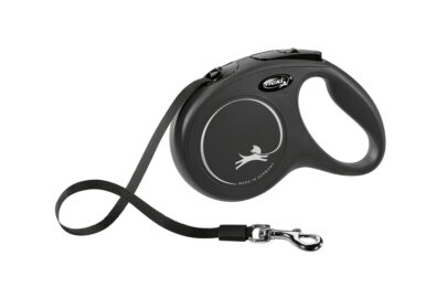 Flexi povodac crni M – traka 5m, 25 kg - 1