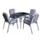 Baštenski set Veneto sto+4 stolice sa jastucima crno/sivi - 1