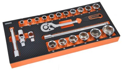 Set 22 del. nasadnih ključeva sa čegrtaljkom 1/2″ HEX - 1